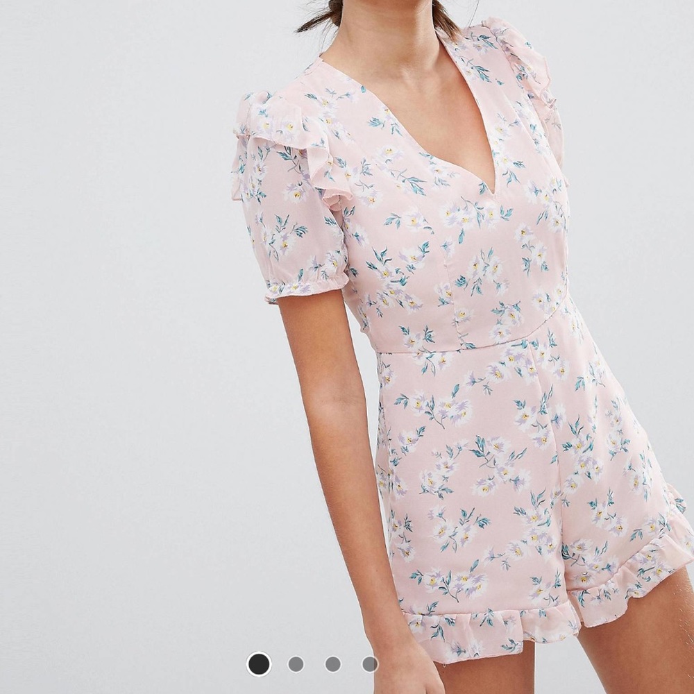 ASOS Ruffle Hem Floral Romper